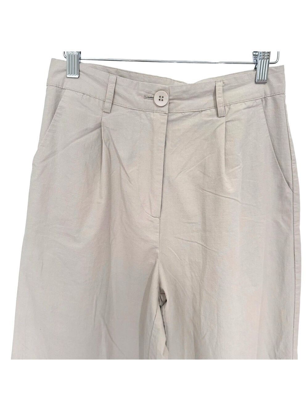 Princess Polly High Rise Wide Leg Pants Lightweight Stretch Cotton Women's Sz 4 - Picture 2 of 9